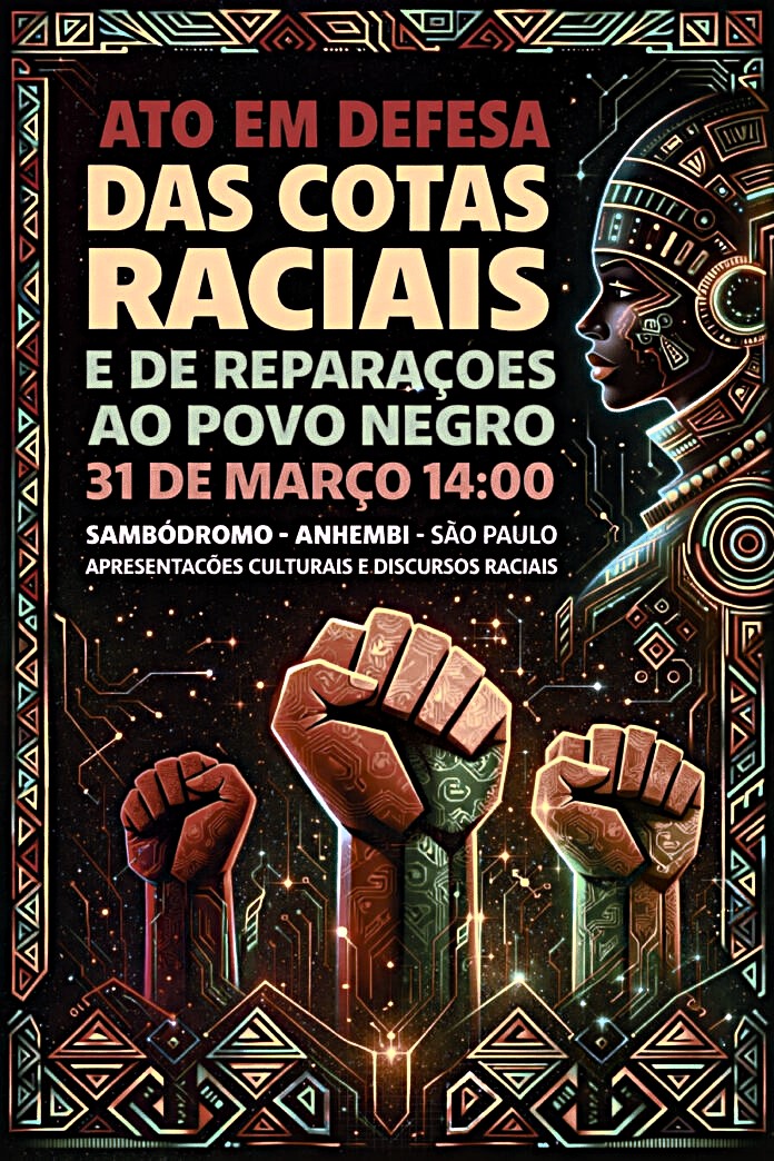 Cotas raciais voltam ao centro do debate político no Brasil com ato no Sambódromo do Anhembi