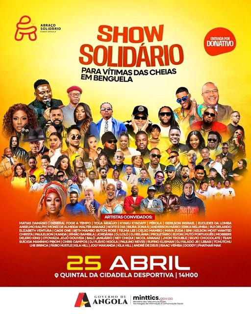 “Abraço Solidário – Somos Angola” mobiliza artistas em apoio às vítimas das cheias em Benguela