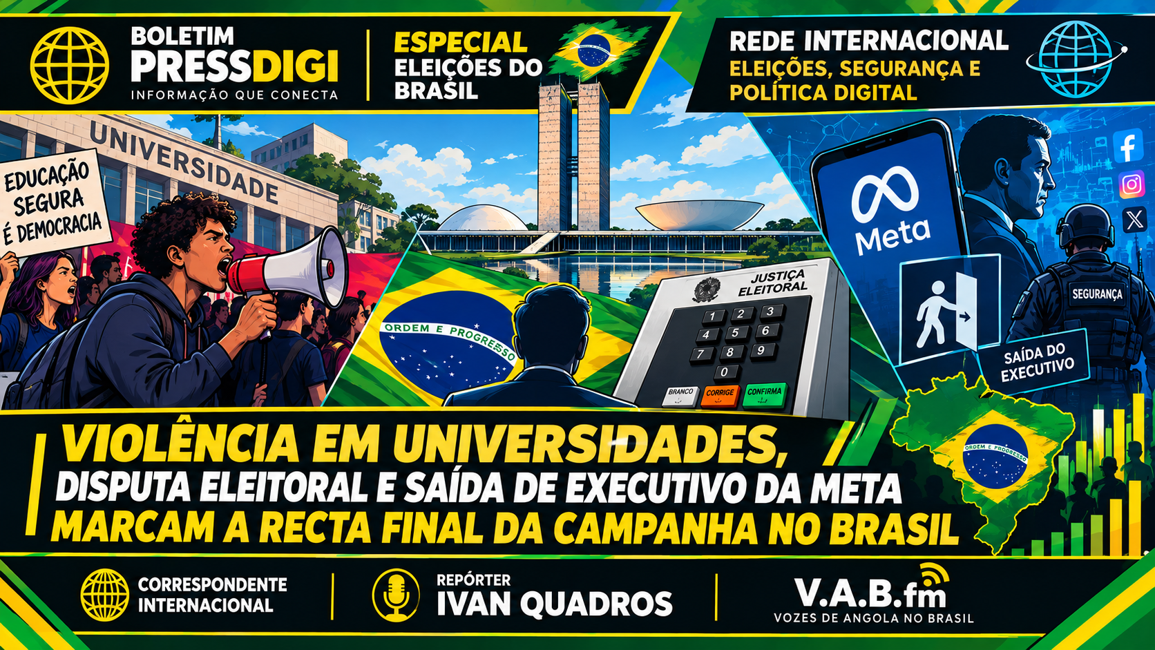 VIOLÊNCIA EM UNIVERSIDADES, DISPUTA ELEITORAL E SAÍDA DE EXECUTIVO DA META MARCAM A RECTA FINAL DA CAMPANHA NO BRASIL