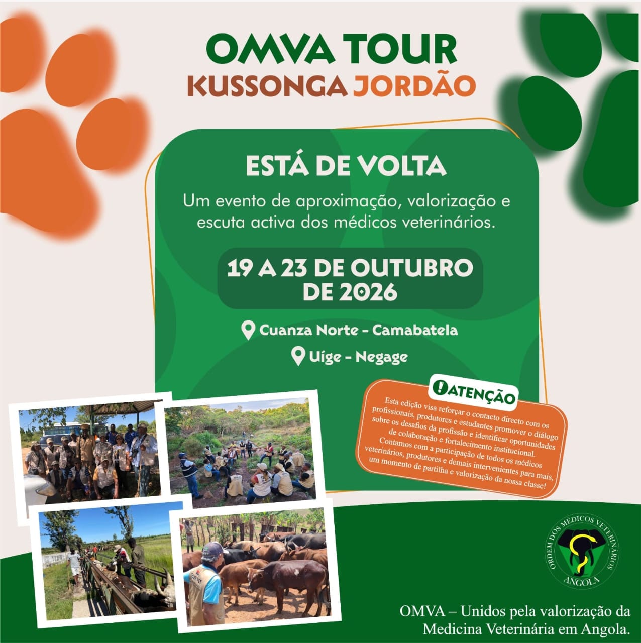 OMVA TOUR – KUSSONGA JORDÃO 2026 LEVA A MEDICINA VETERINÁRIA AO CUANZA NORTE E AO UÍGE